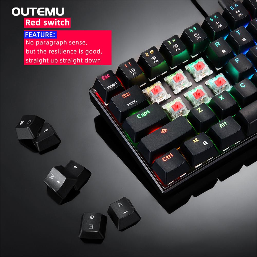 Motospeed CK61 Wired Mechanical Keybord Blue Switch Gaming Keyboards RGB Backlight 61 Key For Desktop Computer Gamer Russian
