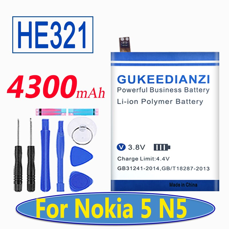 GUKEEDIANZI Batteria Ad Alta Capacità Per Nokia 2 3 5 6 7 7 Plus 8 HE338 HE319 HE321 HE336 HE317 HE335 HE316 HE340 HE346 HE328: HE321