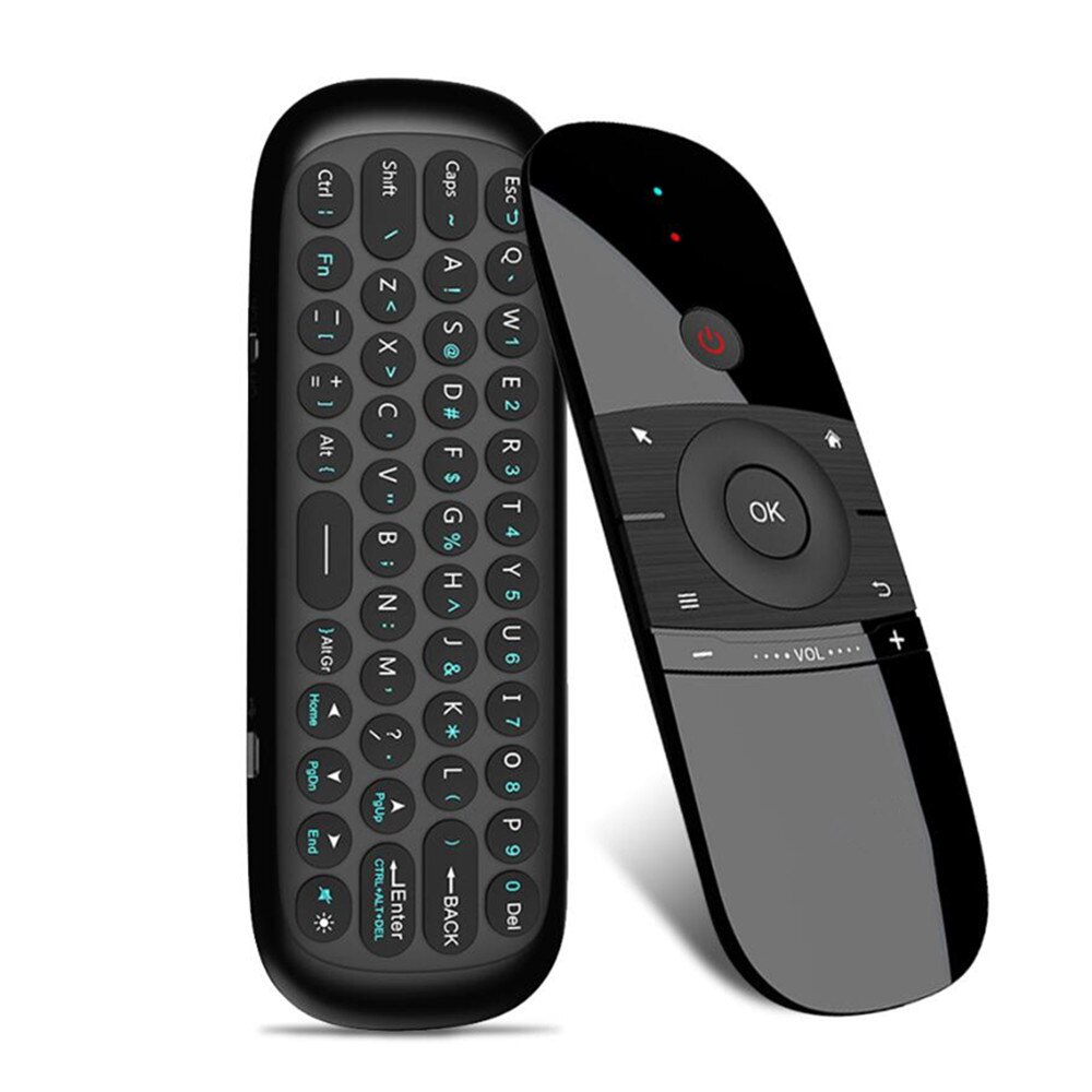 2.4G wireless air mouse gyroscope voice control induction universal mini keyboard remote control for PC Android TV box W1: color