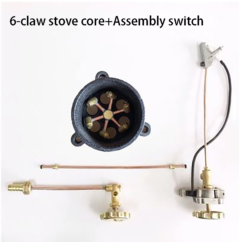 Cast Iron Burner for stove natural gas liquefied oven stove kitchen propane portable gas jet burner stove 4/7 hole 1pc: A
