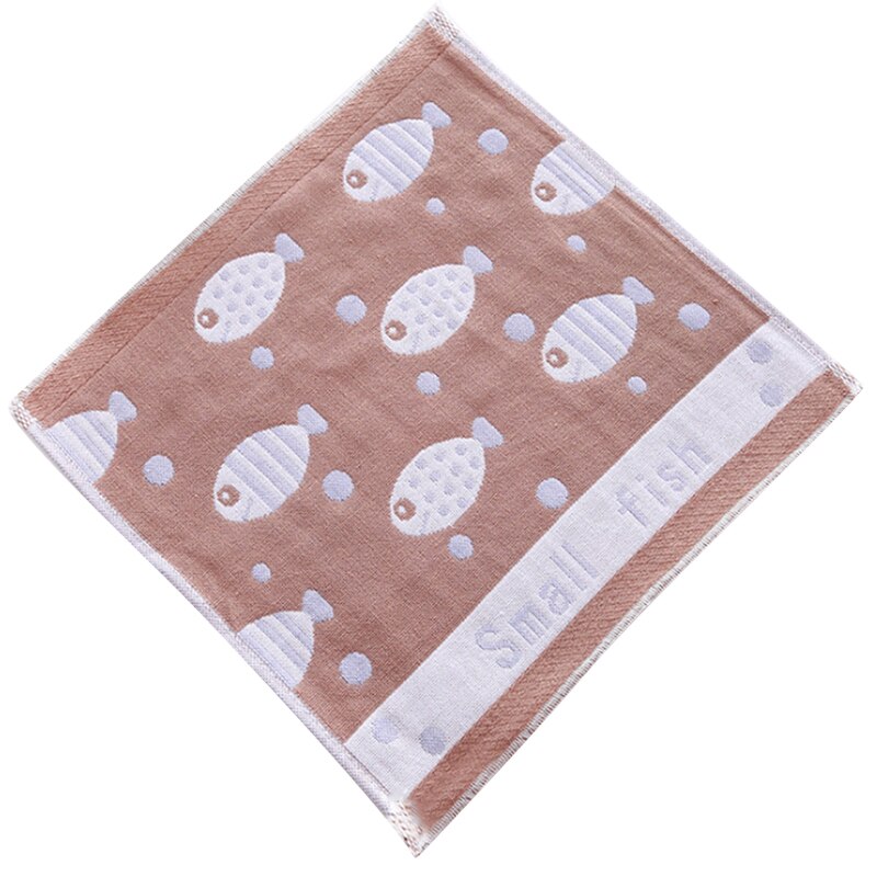 Antibakteriell icke-tvinnad badhandduk musik tecknad kattmönster badrumstillbehör 1pc baby ansiktshandduk: Liten fisk brun