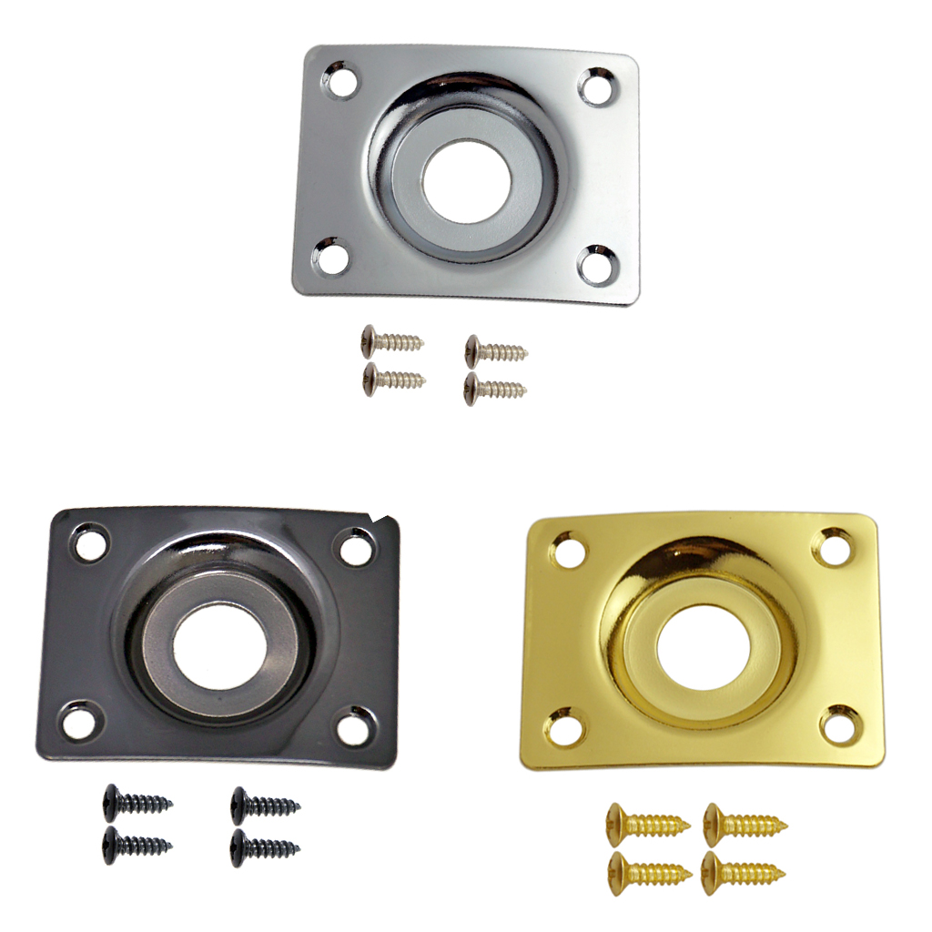 3 pcs Universal Electric Guitar Jack Base Output Socket Plate Rectangle Guitar Parts for Most Common Guitar Base