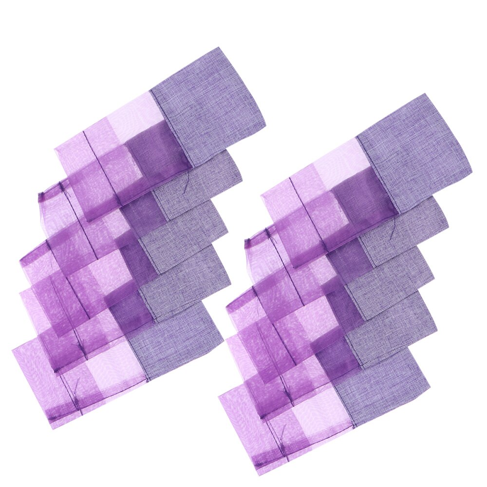 10pcs Solid Color Lavender Bags Empty Sachets Bag Fragrance Pouch for Relaxing Sleeping Deep Purple: As Shown