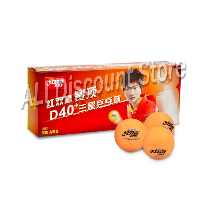 Original Dhs 3-star D40+ Table Tennis Balls 3 Star Seamed Abs Balls Plastic Orange Poly Ping Pong Balls