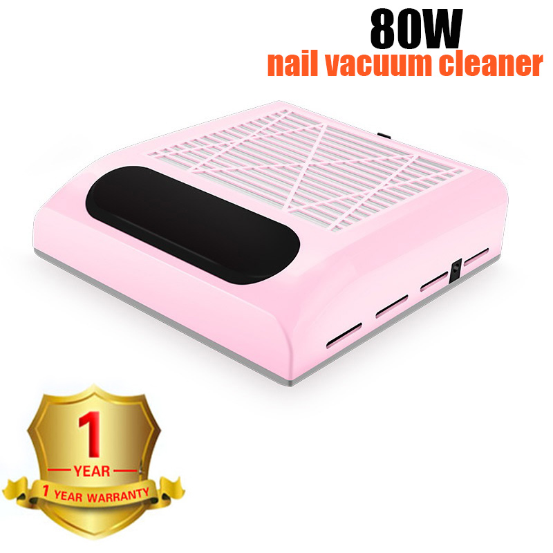 Professionele 80W Nail Zuig Dust Collector 110V/220V Nail Lamp Nail Droger Automatische Sensing 10S sneldrogende Art Gereedschap: Nail cleaner-pink