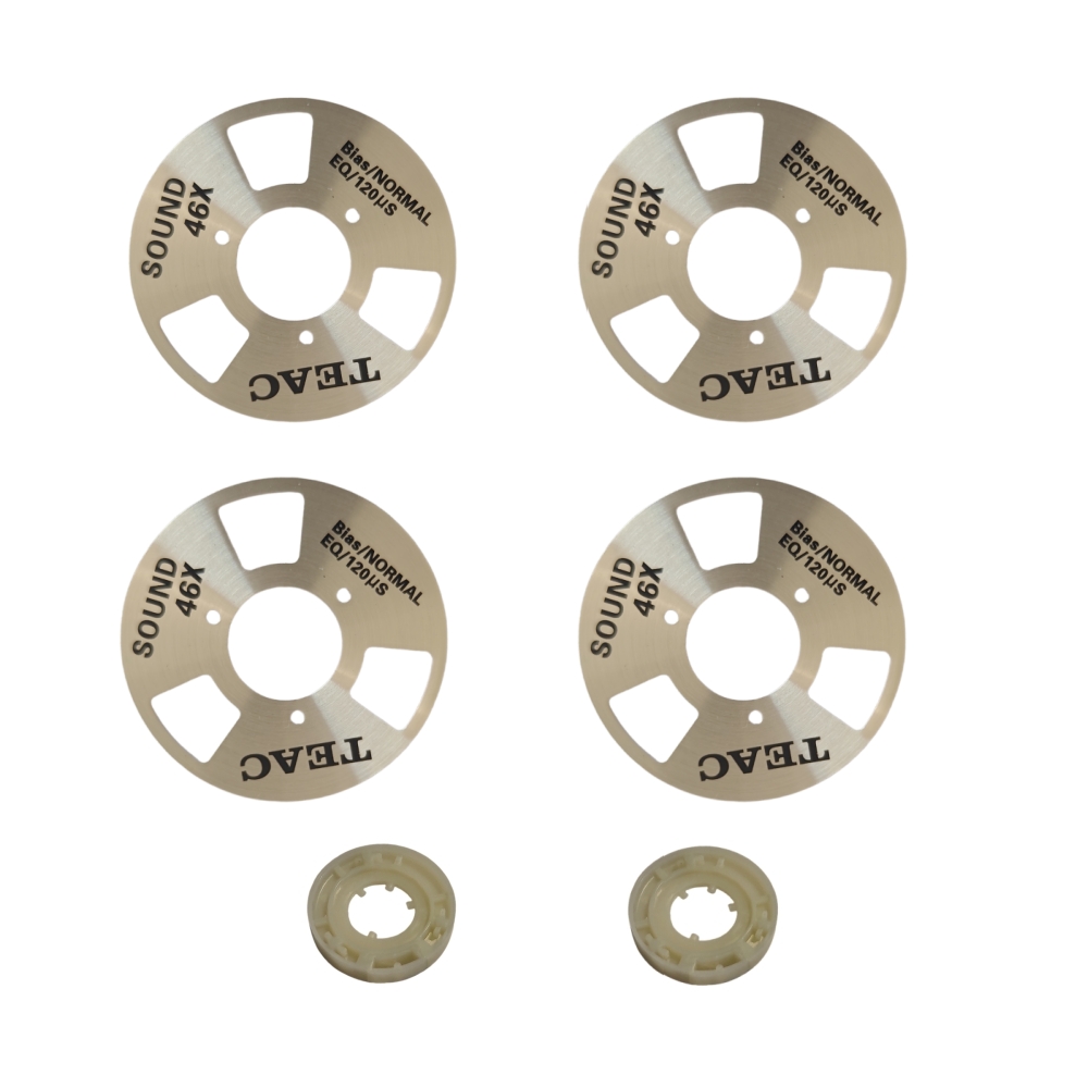 DIY zelfgemaakte muziek maken Open Reel Cassette Tape Kit Audio-opnamecassette voor TEAC (pak van 4 rollen + 2 wielen): Blauw