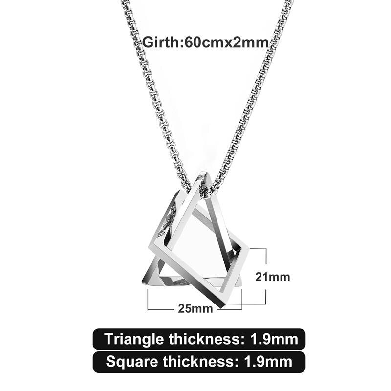 Geometric Men Pendant Necklace Classic 316L Stainless Steel Chain Necklace For Man Male Punk Jewelry Party