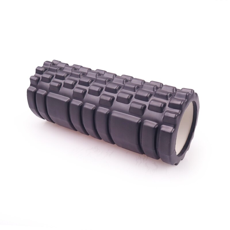 Yoga kolonne fitness pilates yoga foam roller blokke træne gym massage gitter triggerpunkt terapi fysio øvelse 33cm: Sort