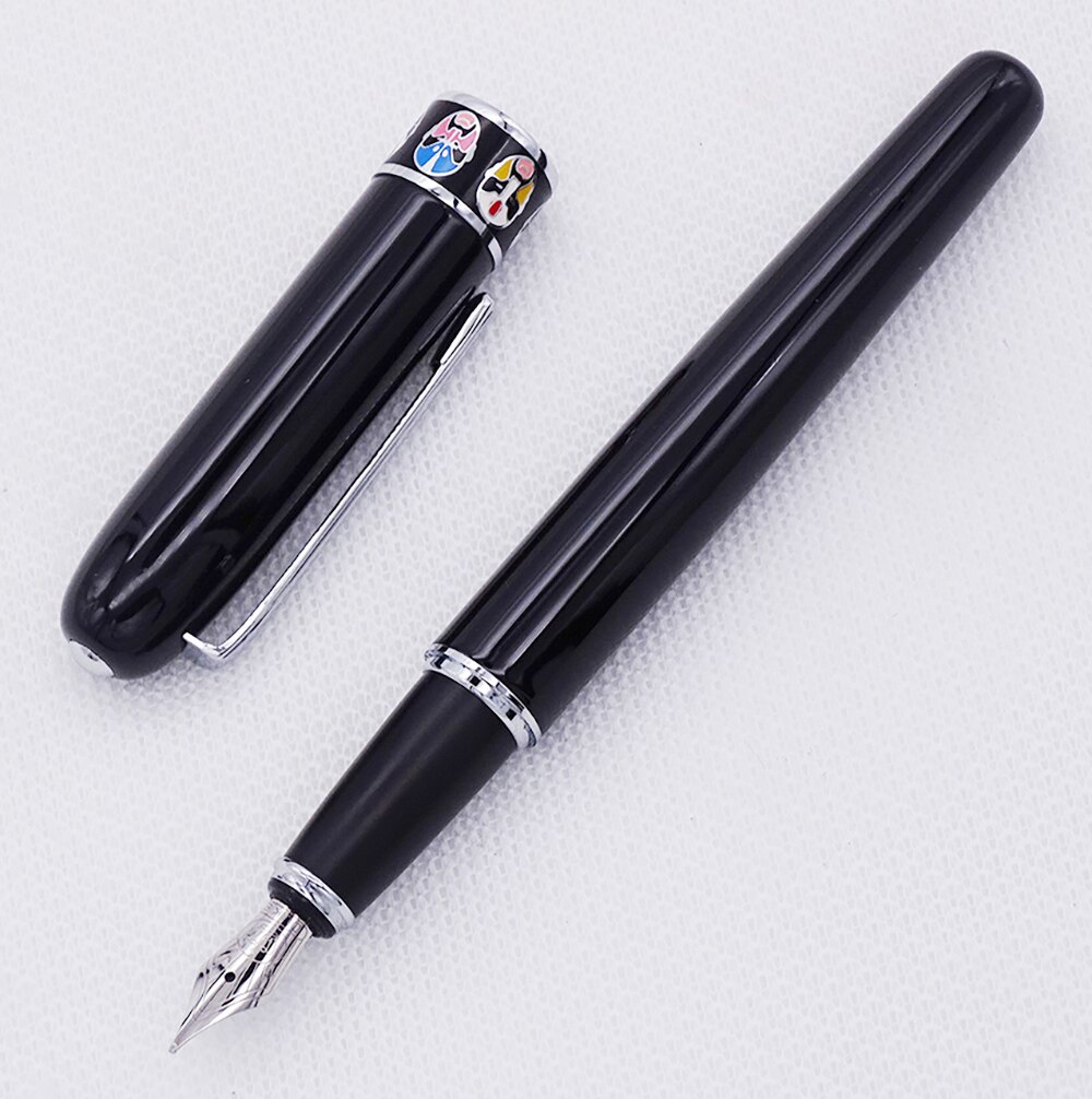 Duke 805 Fountain Pen Beijing Opera Rhythm Pattern , Unique Writing Pen Office Business Supplies Black
