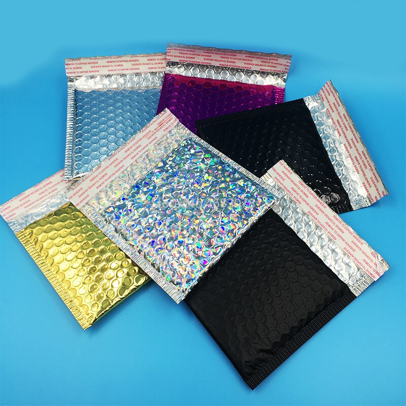 50pcs/lot Bubble Envelopes Bags Mailers Padded Envelope With Bubble Mailing Bag Business Supplies 15*13cm+4cm