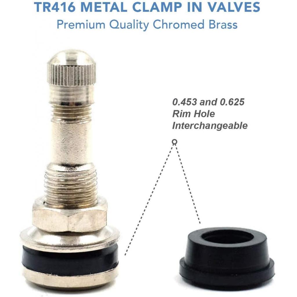 25pcs TR416 Metal Valve Stems for .453" &amp; .625" Rim Holes Long 1 1/2 "