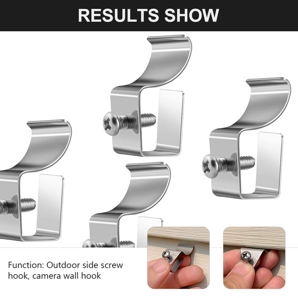 6pcs Vinyl Siding Screws Hooks Steel Outdoor Siding Screw Hanger No-Hole Needed Siding Clips