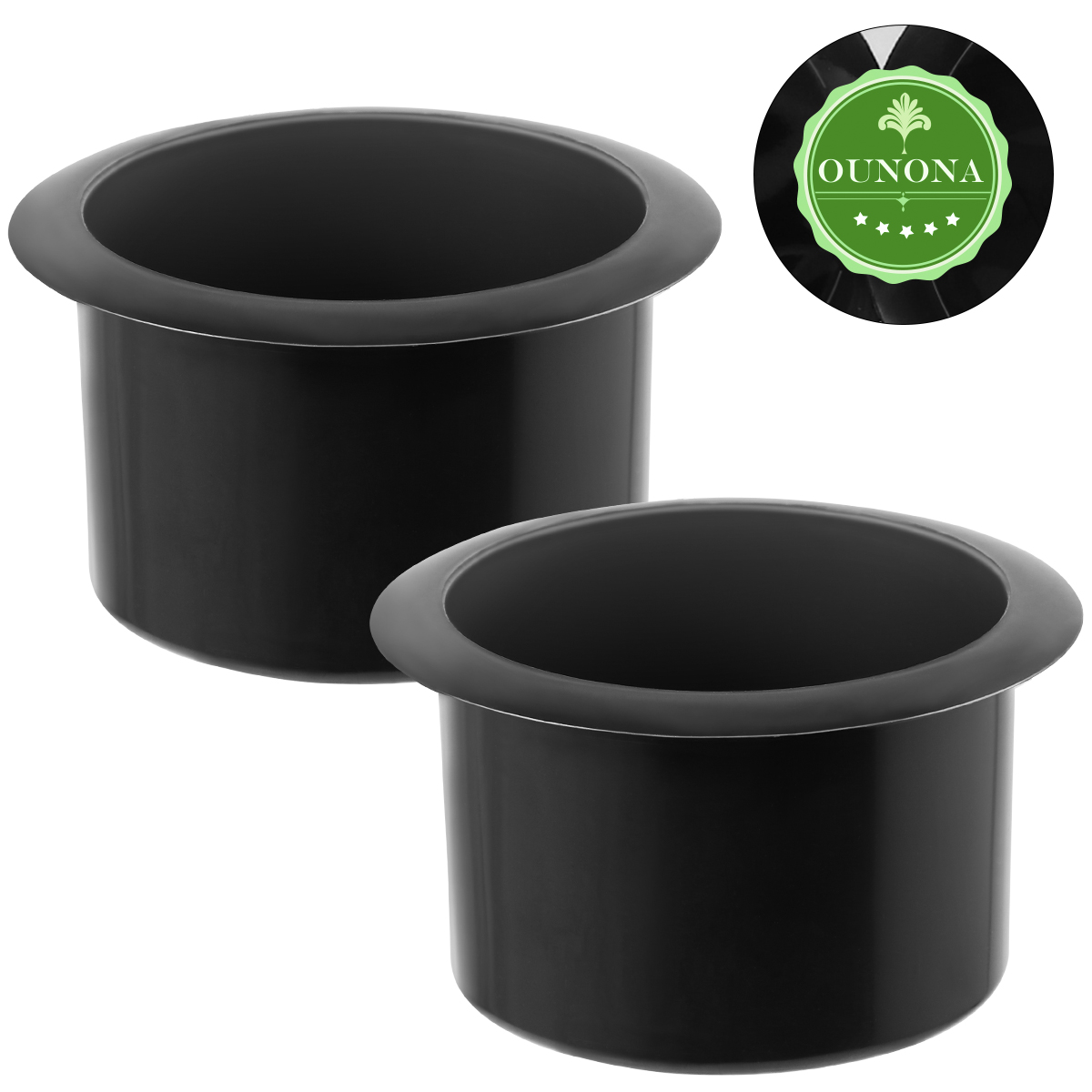 2PCS Black Durable Insert Plastic Cup Holder Replacement Cup Holder for Car Boat Sofa Truck Recliner A30