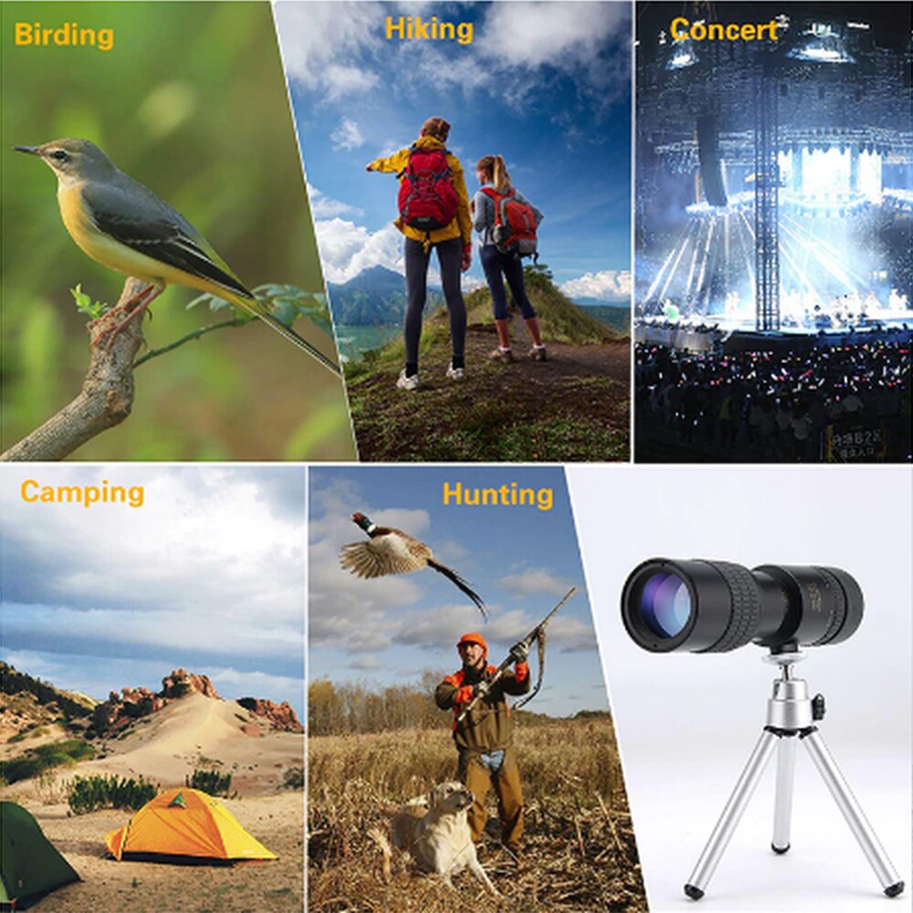4K 10-30x30mm Night Vision High-definition High-power Telescope Telescope Super Telephoto Zoom Monocular Telescope Tripod
