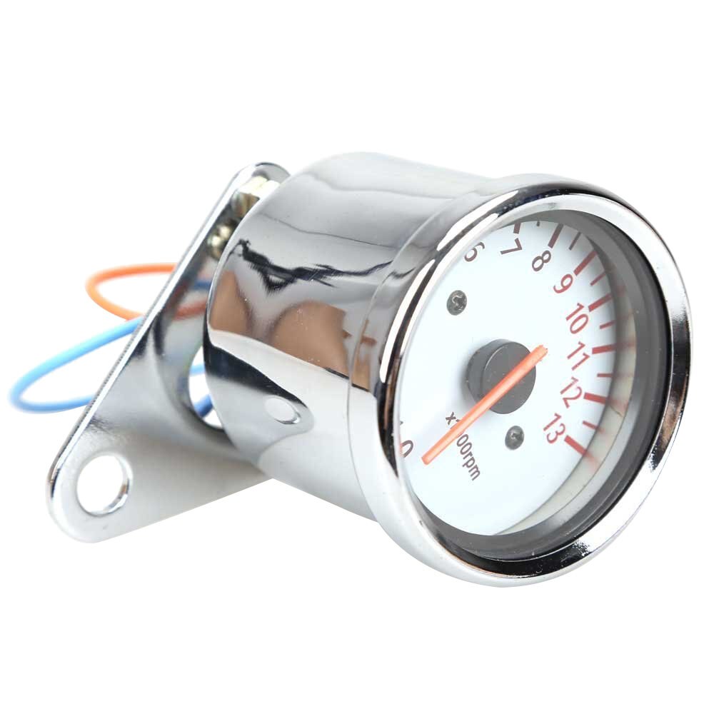 Vktech Universal Motorcycle Scooter 13000RPM Analog Tachometer Gauge Night Light