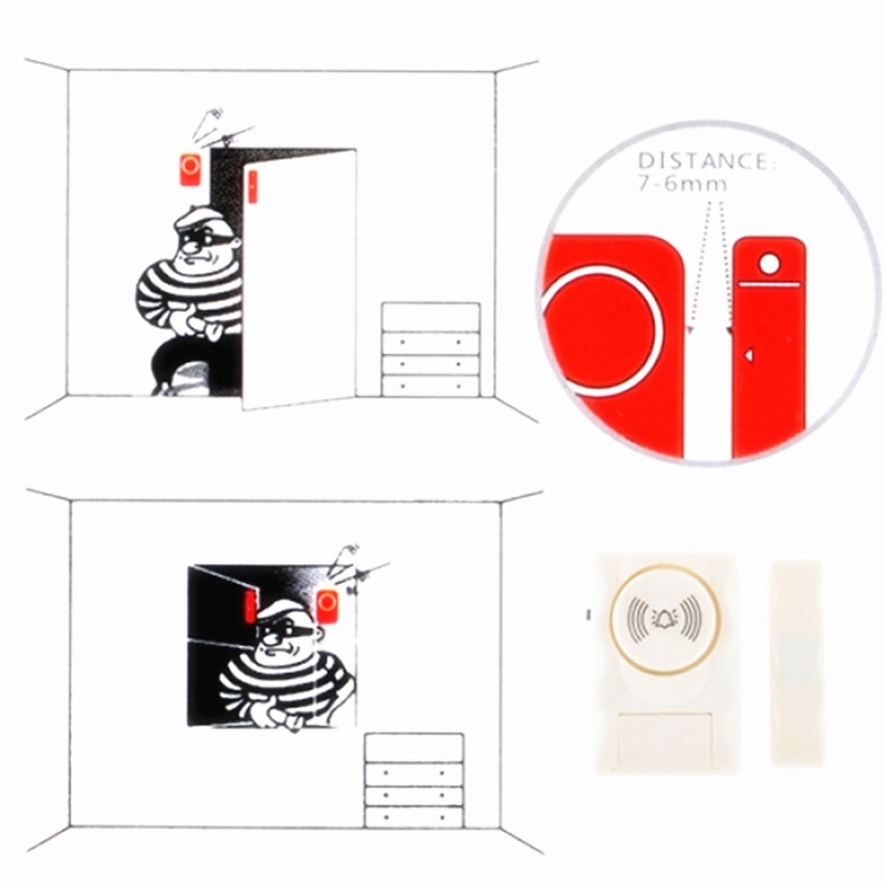 Thuis Deur Raam Sensor Entry Veiligheid Alarmsysteem Standalone Magnetische Sensoren Onafhankelijke Draadloze Inbreker Alarm Schakelaar