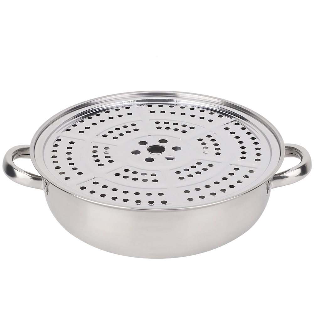28CM Anti Slip Rvs Single Layer Soeppan Hotpot Voedsel Stoomboot Multifunctionele Pot Kookgerei Huishoudelijke Koken