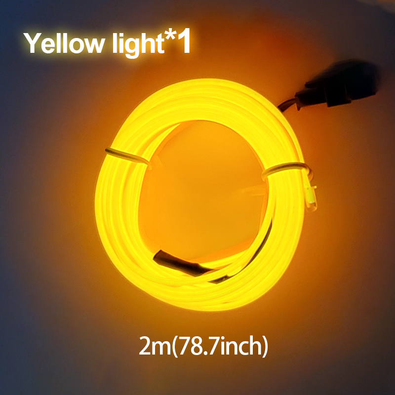 BLALION Motorrad dekorative Umgebungslampe, wasserdichtes Neonlicht, flexibel LED-Lichtstreifen mit Regler, 12 V, Atmosphärenlichter: Gelb