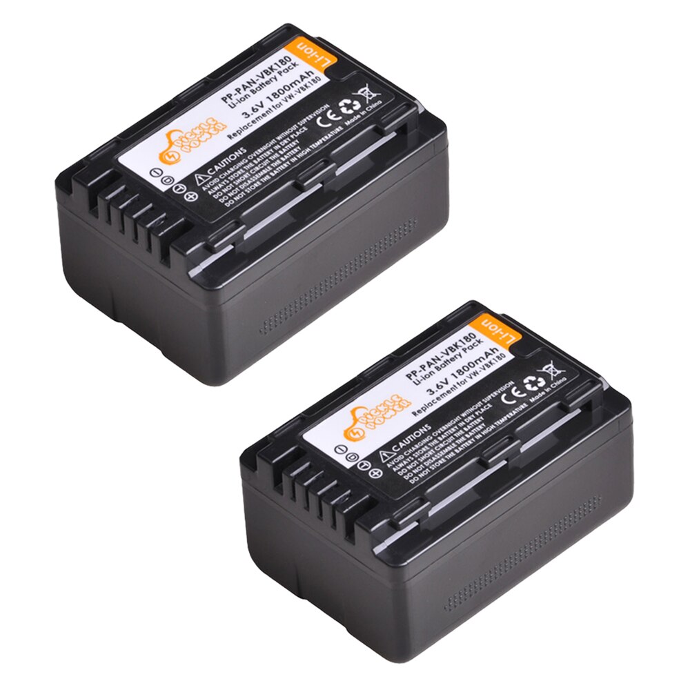 Vw-vbk 180 akku + kaksois-usb-laturi panasonic sdr -s45 s50 s50a s50k s50n s70 s70k s70s s70n s71 s71k hc -v100m v300m v500.:lle: 2 akkua