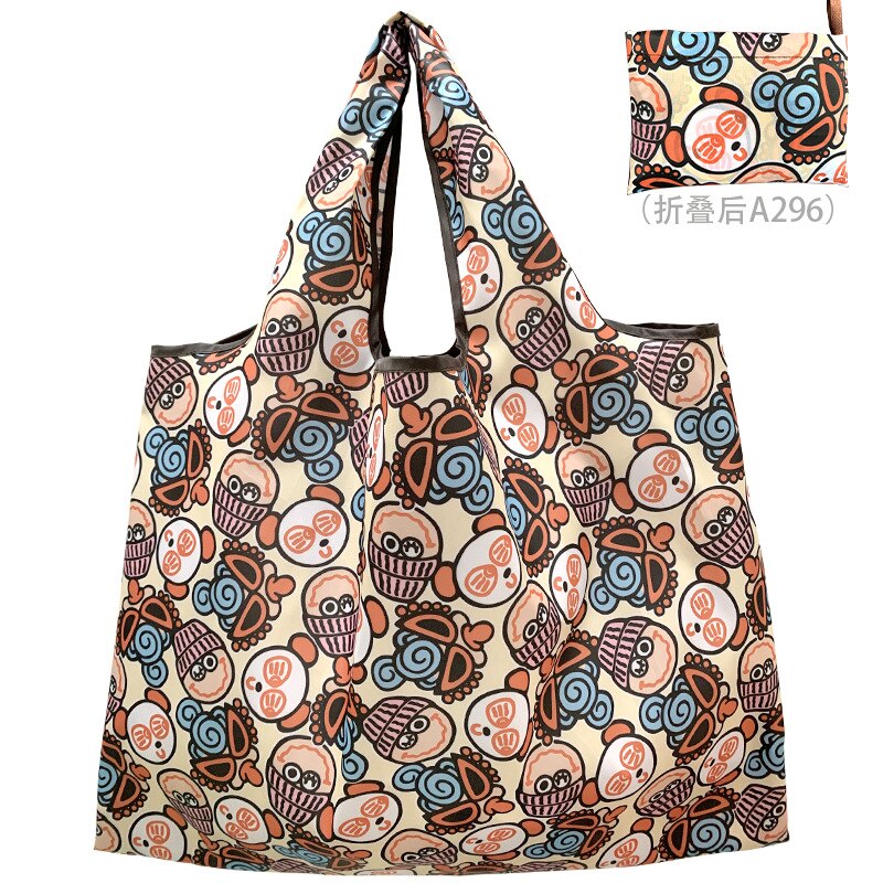 Eco Tas Opvouwbare Boodschappentas Opvouwbare Mode Creatieve One-schouder Shopping Bag Eco Vriendelijke Herbruikbare Boodschappentas: A296