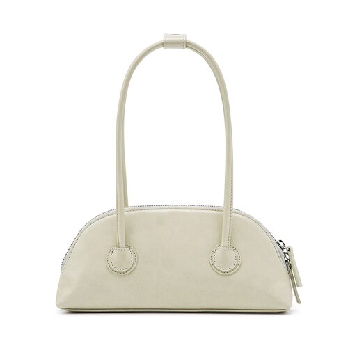 Femmes tendance sac à main sladies tendance une épaule sacs à main Macaron une épaule sous les bras sac Mini Portable Baguette sac: Creamy-white