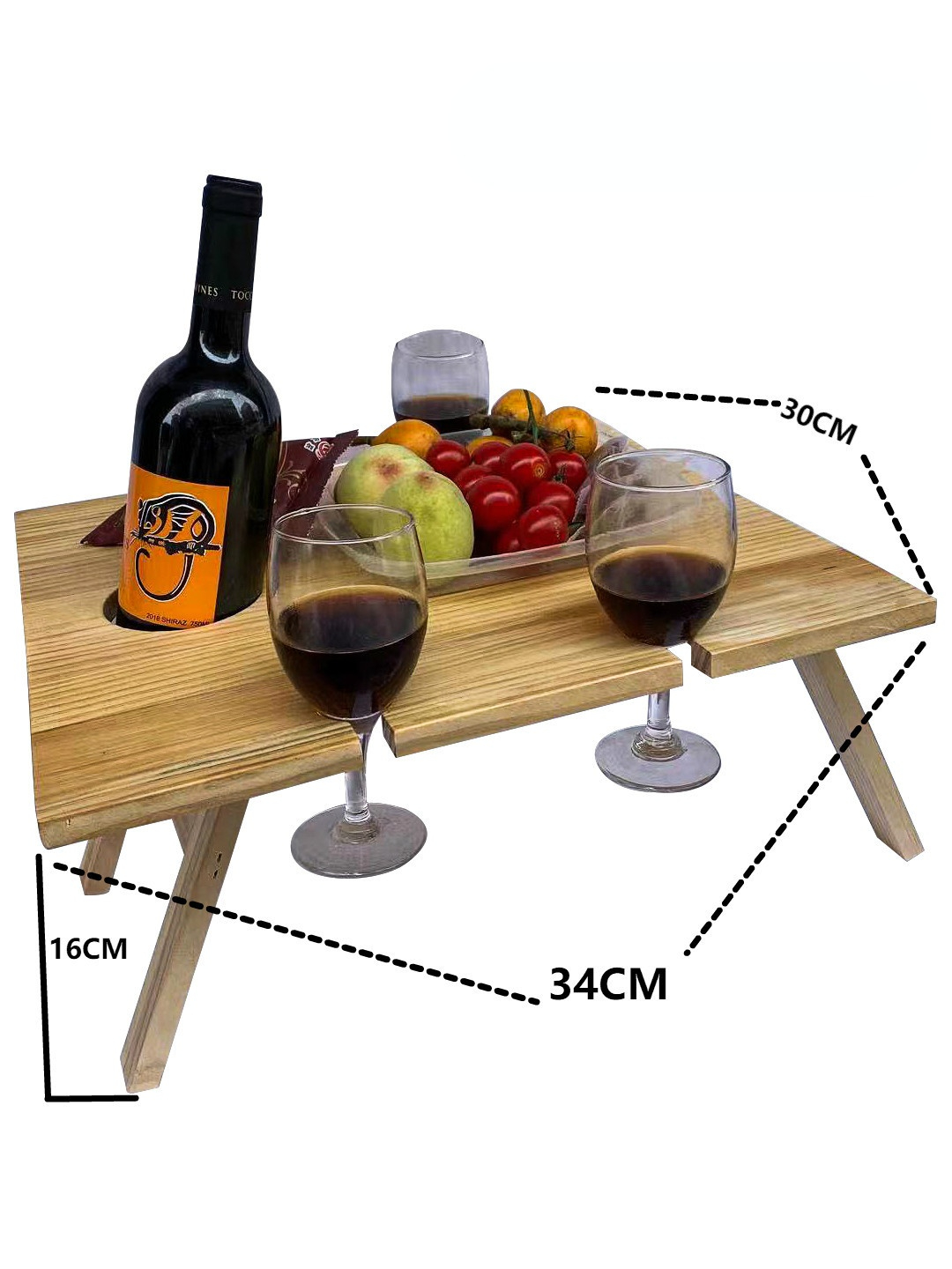 Holz Klapp Picknick Tisch Tragbare Wein Gestell Tisch Rechteckige Außen Falten Camping Schreibtisch mit Glas Gestell Obst Wein Schreibtisch