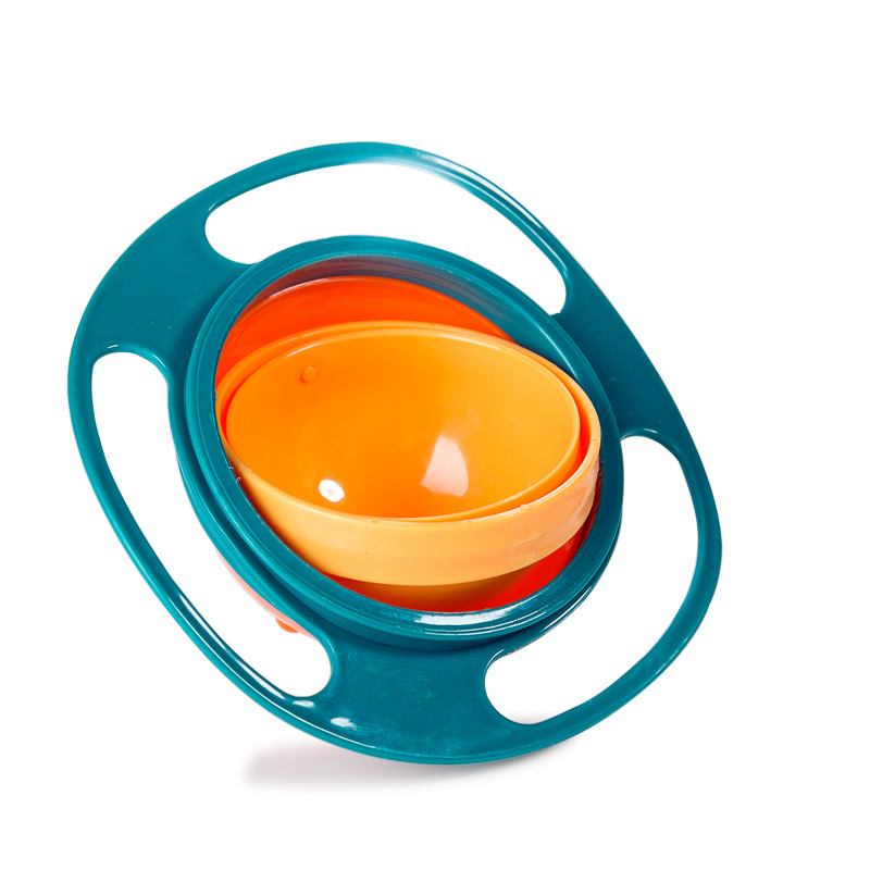 360 roterende spildsikker universel gyroskål babymad spisestue børn, der spiser træningskåle, der fodrer læringsretter