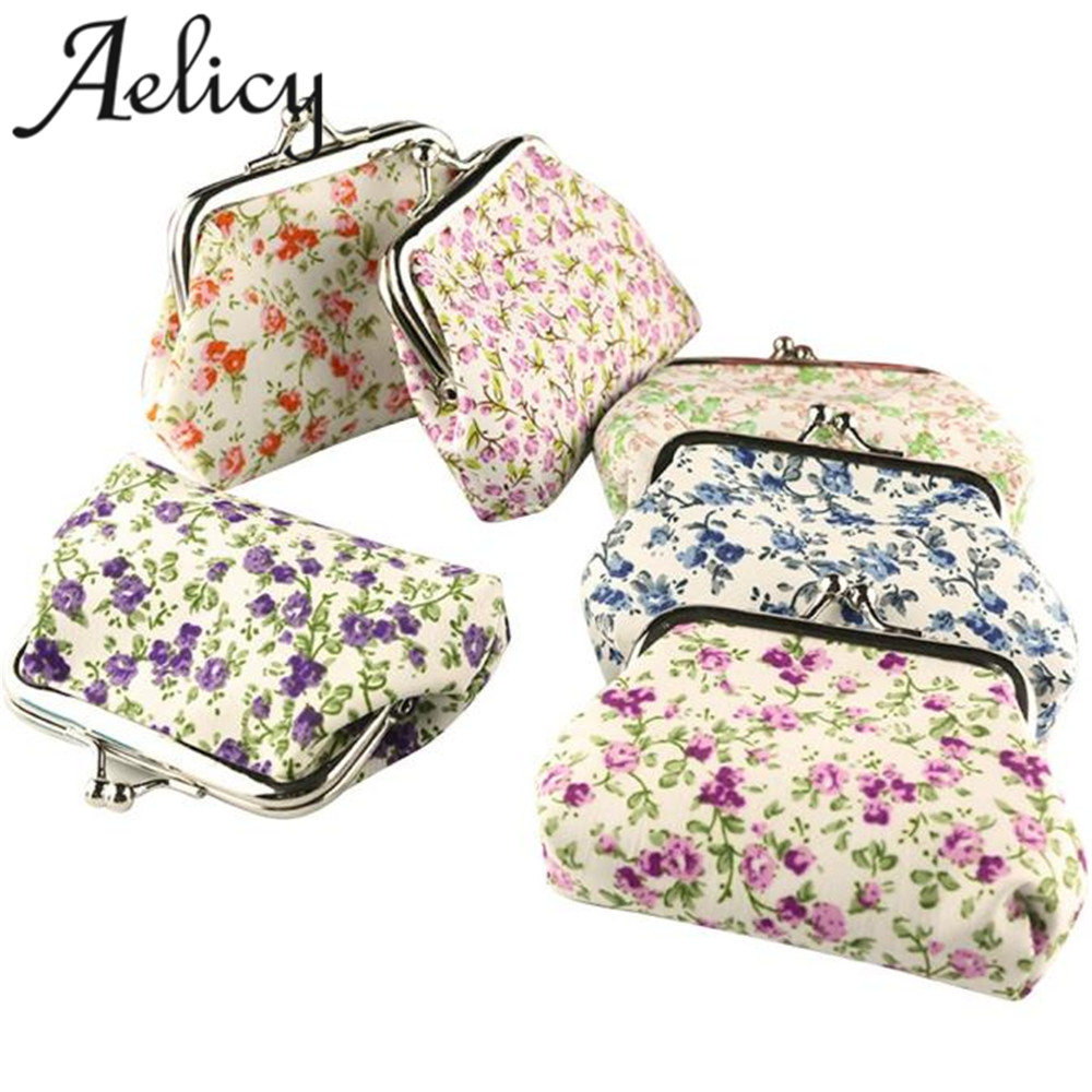 Aelicy taschen für frauen Heißer Dame Retro Vintage Blume Kleine Brieftasche Haspe Geldbörse Kupplung Tasche Kühlen Mappe