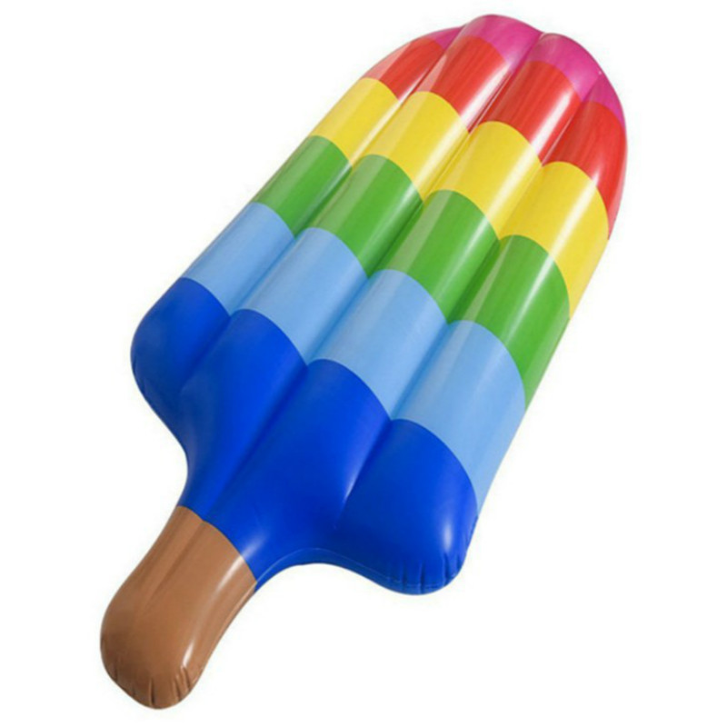 Adult super-large water inflatable ice-cream floating bed rainbow color floating raft