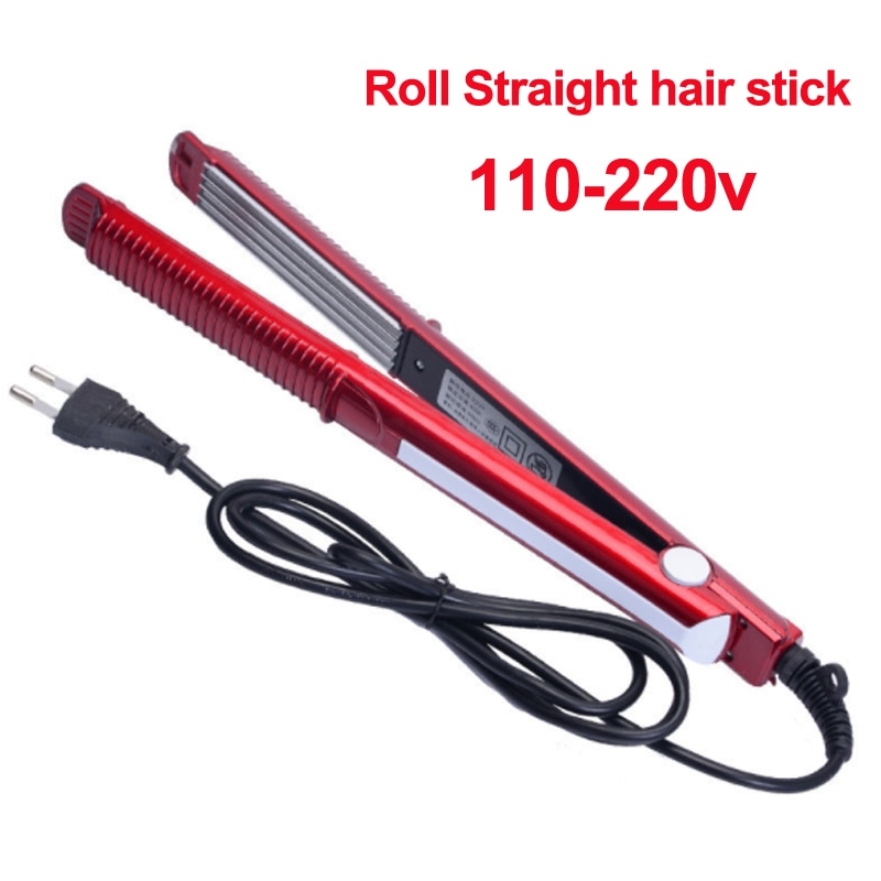 Fast Heating Hair Straightener 2-in1 curling straightening Iron hair roll straight hair hairdressing perm tool