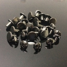Verkoop 100Sets 8X7MM Zwarte Ronde Platte Spikes Metalen Studs Klinknagels Screwback Spots Cone Leather Craft spikes Fit Voor DIY Maken