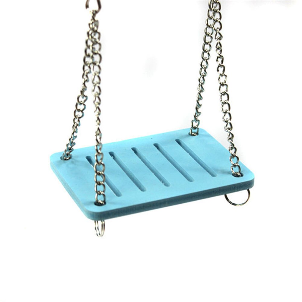 Cute Parrot Hamster Small Swing Hanging Bed Shake Suspension House Props Pet Products Toy Store: Blue
