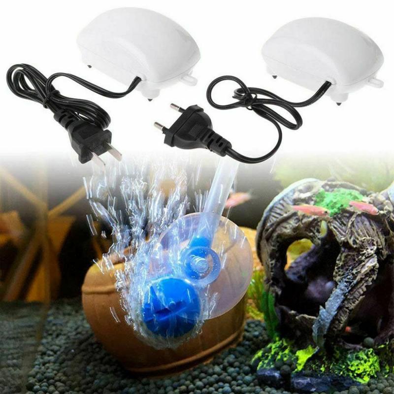 Eu/Ons Ronde Plug Zuurstof Luchtpomp Aquarium Luchtpomp Ultra Stille Aquarium Toename Zuurstof Soft Pomp Slang lucht Steen Plug 220V