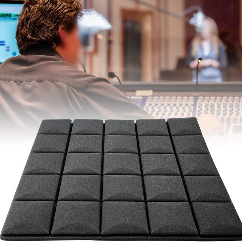 Tablero de aislamiento acústico de espuma de estudio de grabación, 6 uds. Paneles acústicos de alta densidad de espuma de algodón absorbente de sonido de setas