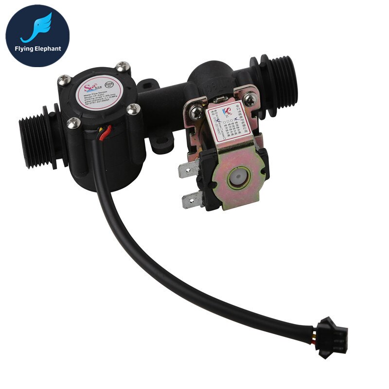 G1/2 Water Flow Sensor + Solenoid Valve , Plastic One Valve 1-30L/Min