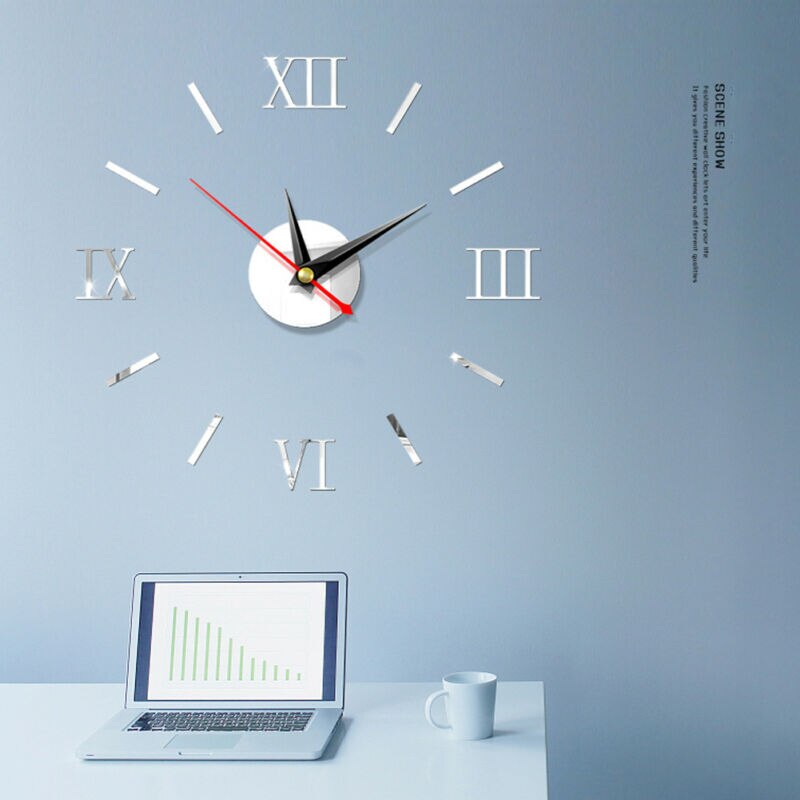Home Decoration Modern Wall Clocks Wall Sticker DIY Wall Sticker Clock 3D Big Mirror Clock Wall Stickers