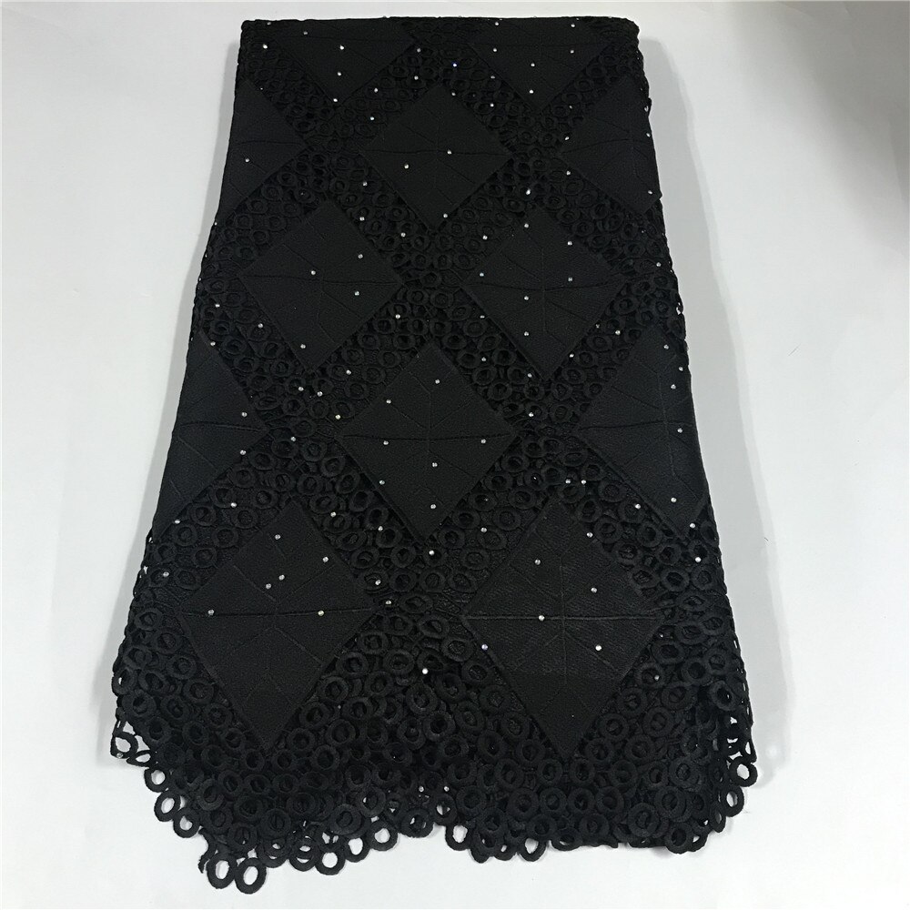 Dentelle africaine de cordon de couleur dorée, tissu de pour mariage nigérian, 5 yards: 10