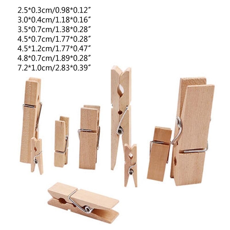 Pinzas de madera para fotos, soporte para notas, pinzas de ropa reutilizables, Clips de ropa antideslizantes para lavandería en casa, pared de fotos DIY, 50 piezas