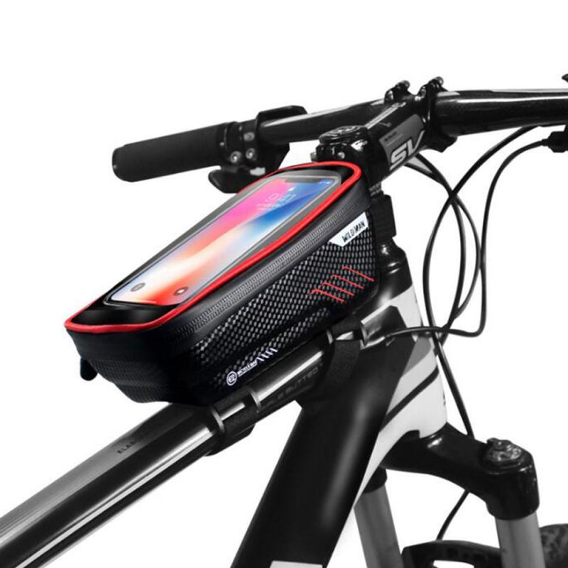 Sacos de bicicleta equitação da bicicleta frente jaqueta tubo quadro pacote mountain bike à prova dwaterproof água capa do telefone móvel: 01