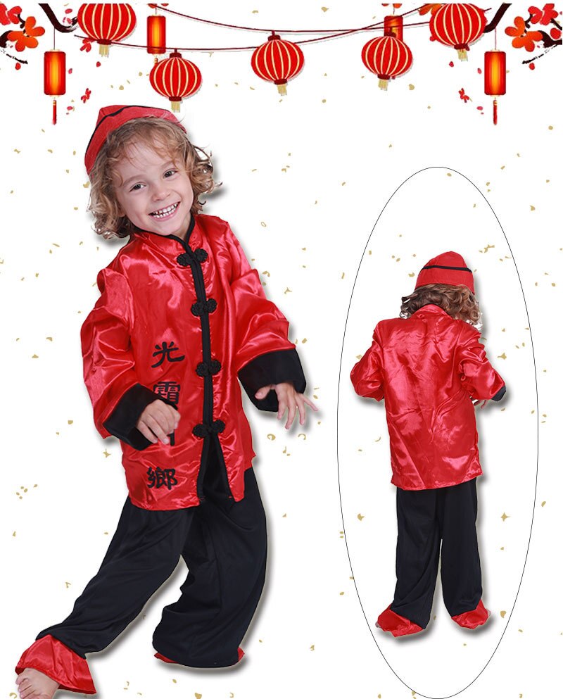 Costume rouge de famille chinoise pour nouvel an, robe de noël, Halloween, carnaval, fête chinoise, joyeux événement, vêtements pour parents