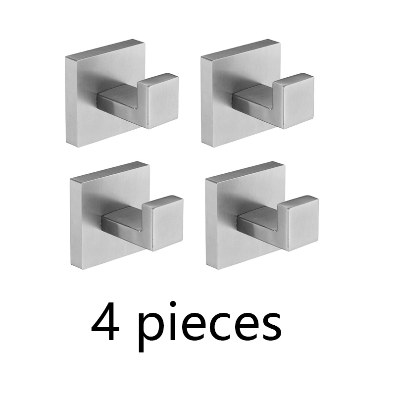 Stainless Steel Bathroom Hardware Kit Brushed Nickel Towel Rack Toilet Paper Holder Towel Bar Hook Bathroom Accessories: Red