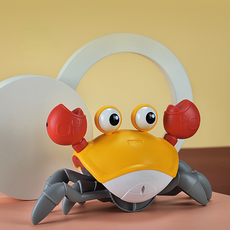 Elektrische Krab Octopus Dynamische Muziek Koel Licht Automatische Inductie Obstakel Vermijden Interactieve Ouder-kind Speelgoed Voor Kinderen: Orange crab