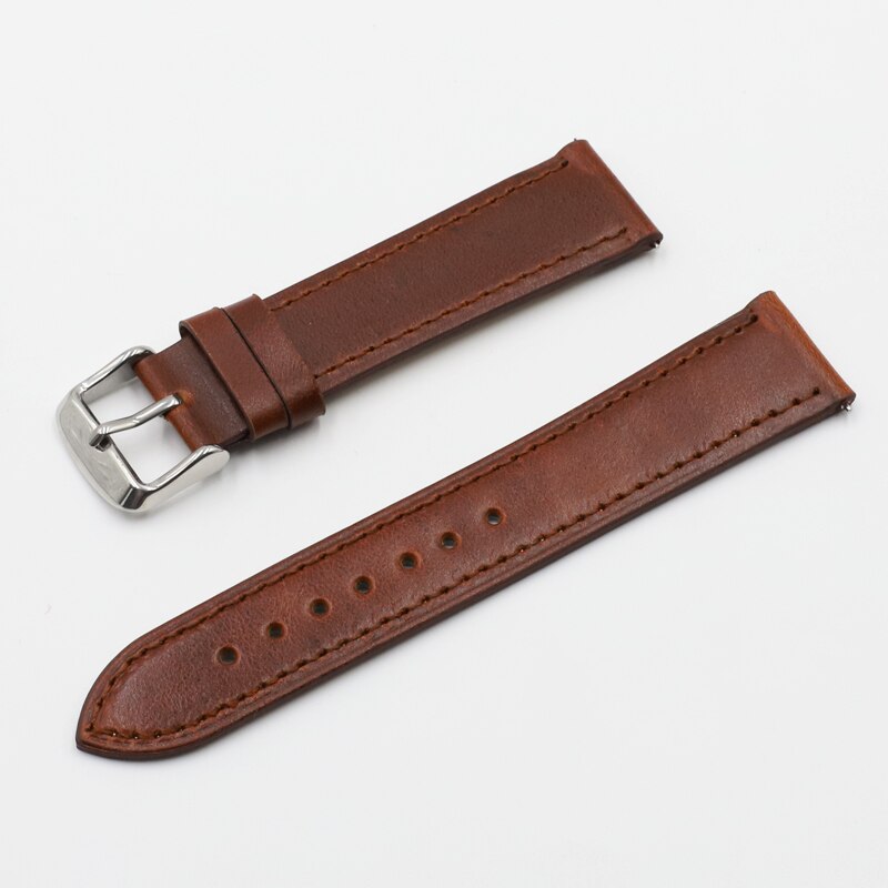 Retro Watch Strap Band 18mm 20mm 22mm 24mm Leather Watchbands Gray Black Brown Blue for Men Watch Accessories: red brown / 19mm