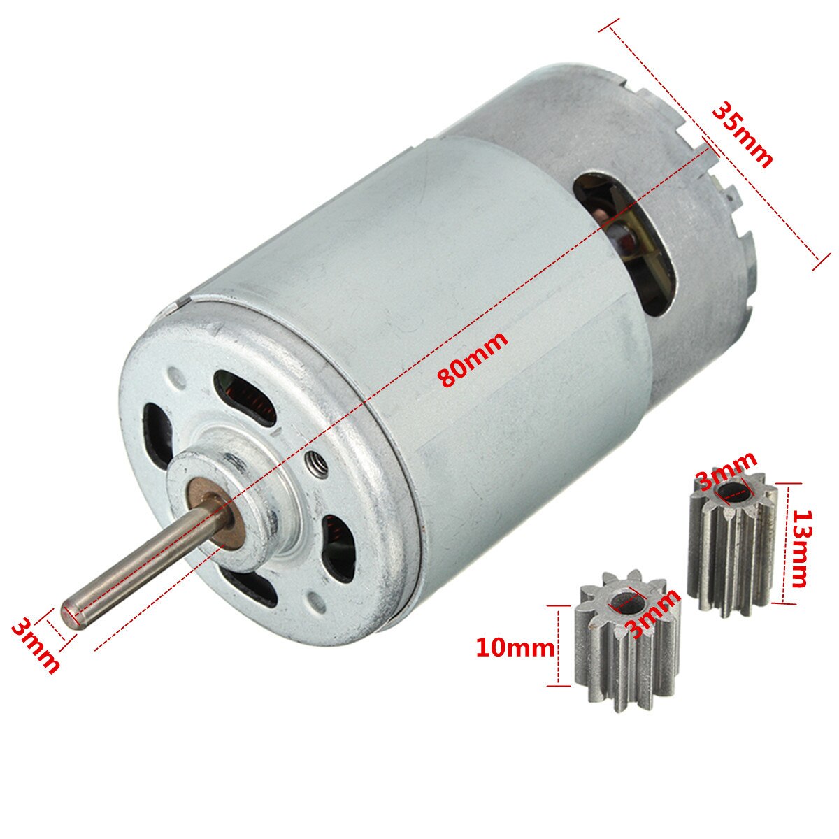 DC Motor 12V 30000 RPM for Children Electric Car RC Ride Baby Car Electric Motor RS550 Gearbox 10 Teeth Engine