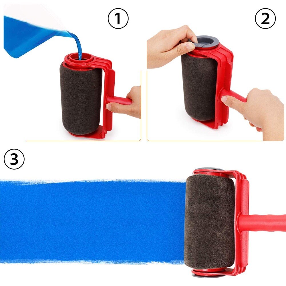 no seam 9pcs Paint Roller Multifunctional Household Use Wall Decorative Paint Roller Brush Tool Painting Brushes