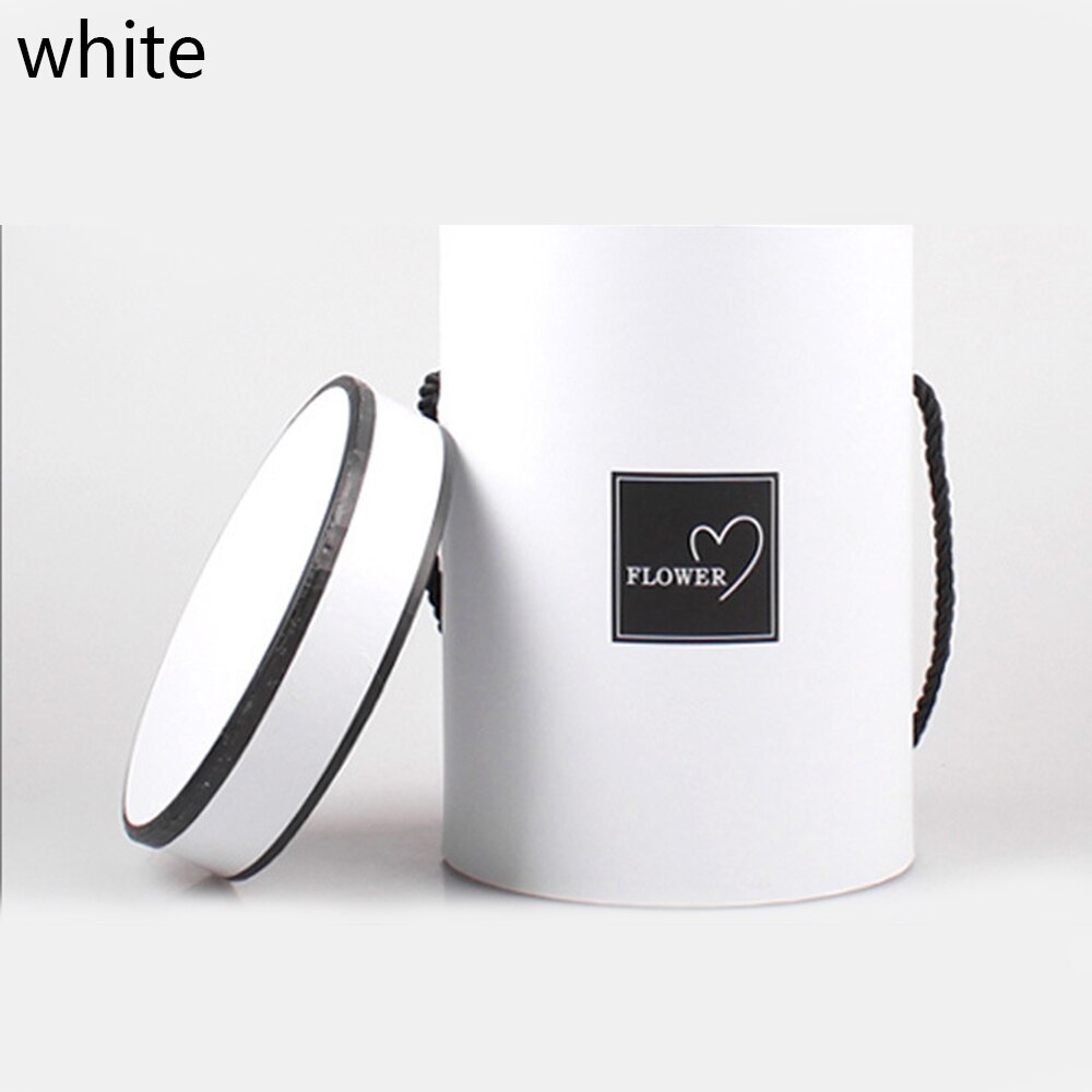 Ronde Bloem Papier Dozen Rose Bloem Knuffel Emmer Vaas Met Deksel Party Verjaardag Presenteert Home Decor Voor Bruiloft Diy supply: B Mini White