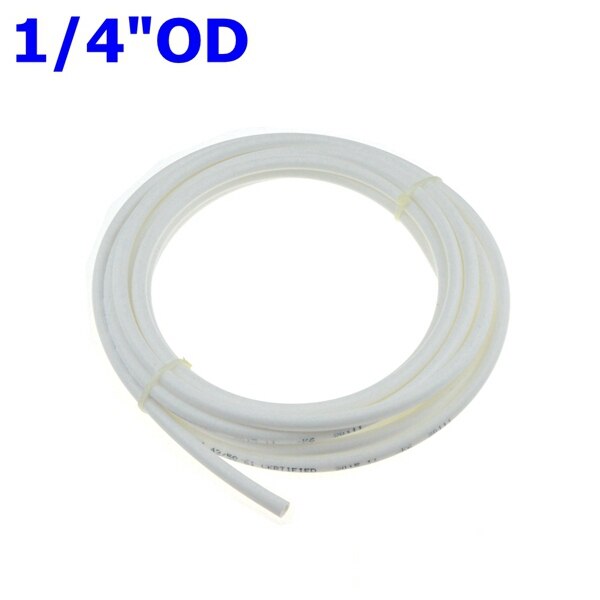 1 måler ro vann 1/4 " 3/8 tommer od pe slangerør hvit fleksibelt rørrør til omvendt osmose akvariefiltersystem: 6.35mm