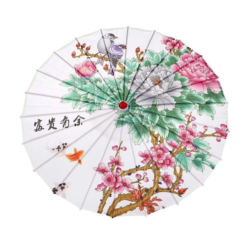 Chinese Silk Cloth Umbrella Landscape Painting Parasol Decorative Oil Paper Umbrella For Classical Cheongsam 2 2 2 2 2