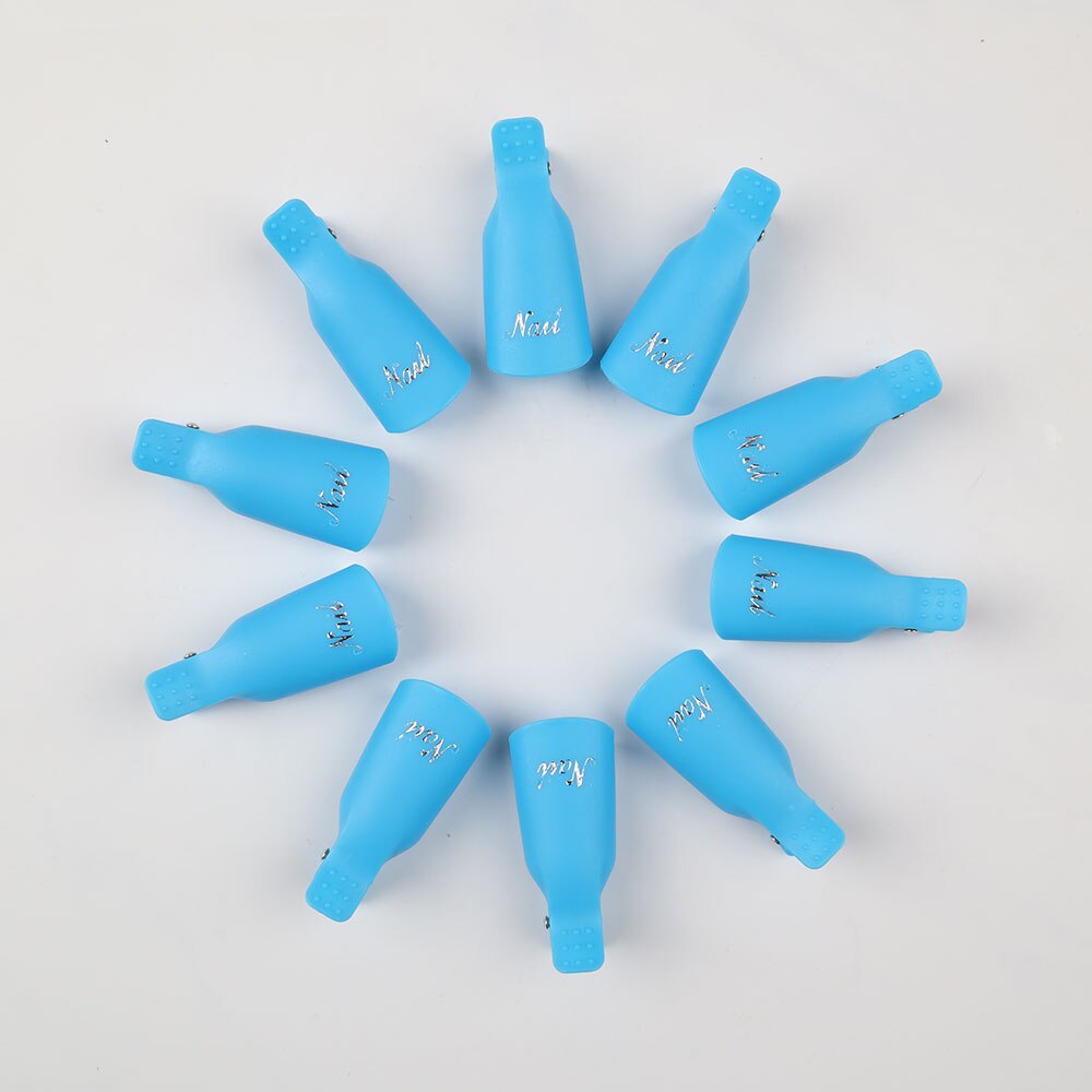 Nagellak Remover Clips Nail Art Soak Off Uv Gel Polish Remover Wrap Tool Cleaner Superieure Clip Caps: Blue