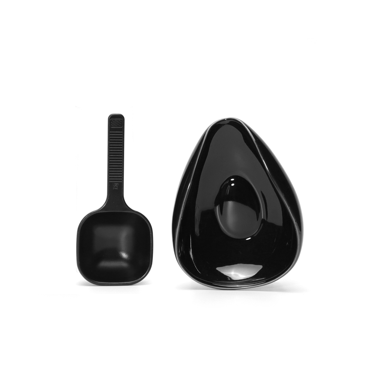 Leeseph Juego de cucharas y tazas dosificadores de granos de café, kit de bandeja medidora de recipiente dosificador de cerámica para café o té, accesorios para café expreso: Opaco